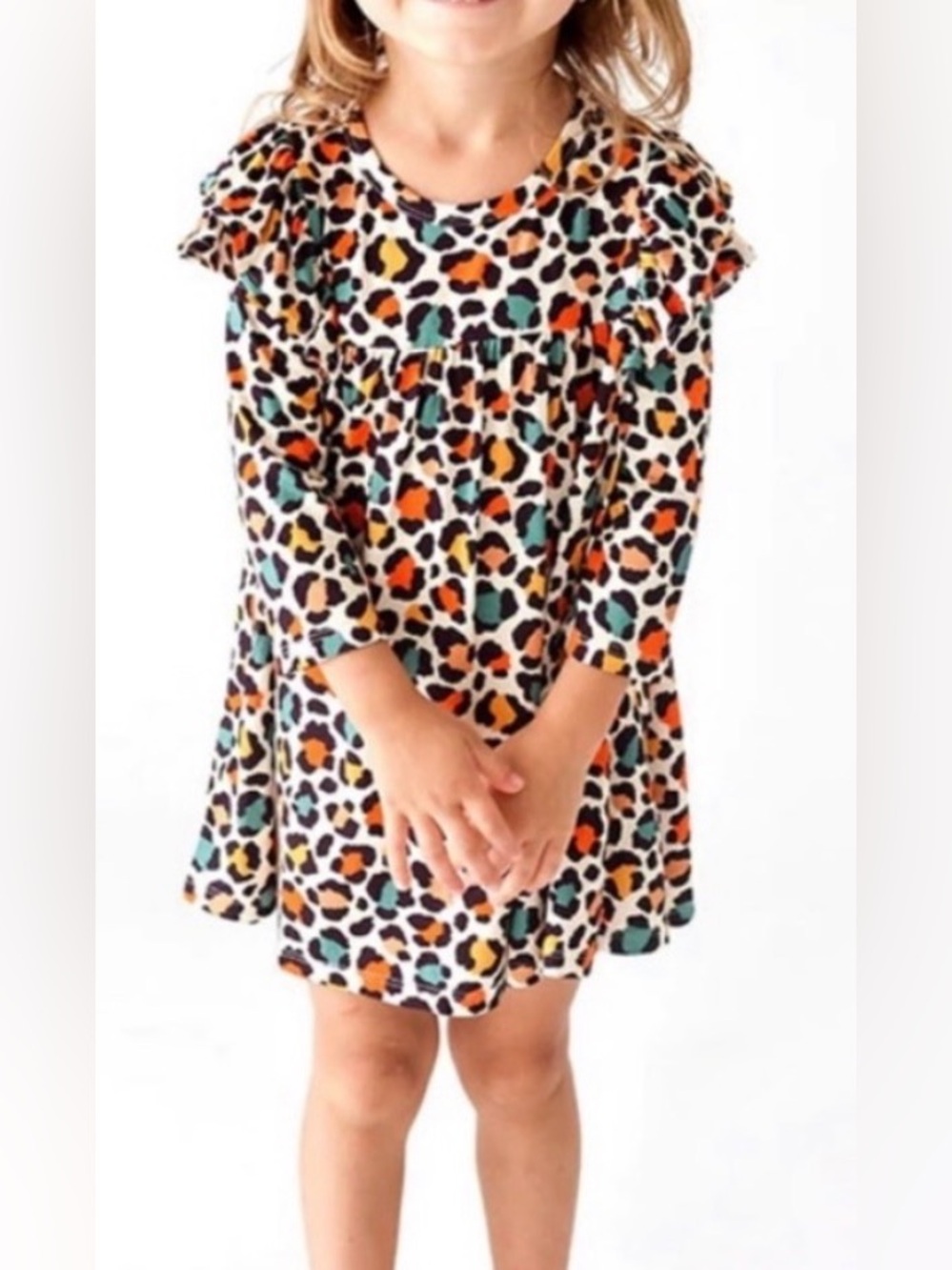 Posh Peanut Declan 3/4 Sleeve Flutter Dress, sz 12